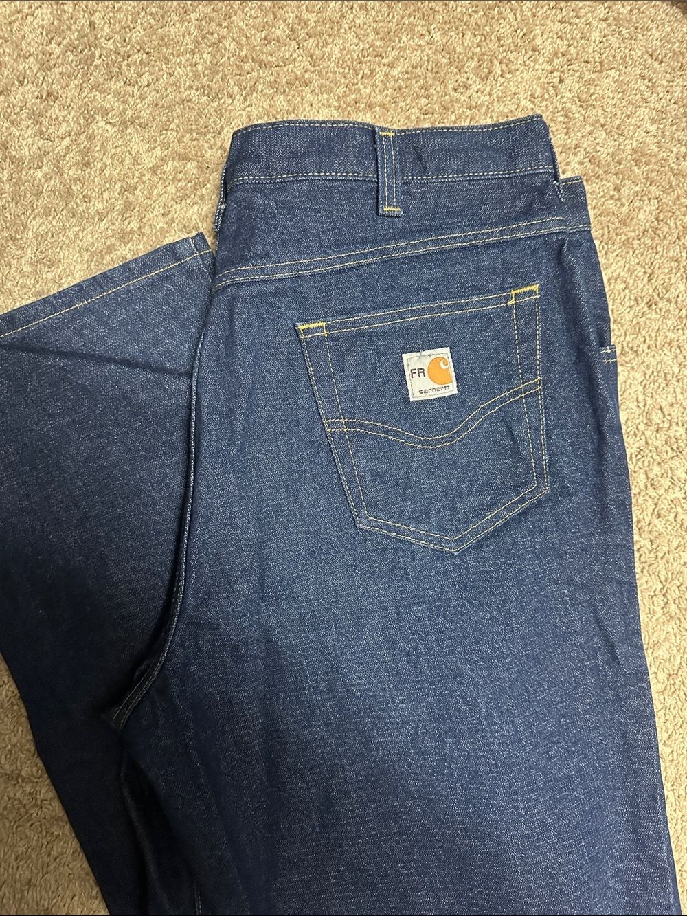 Carhartt Men's Indigo Relaxed Fit Work Jeans